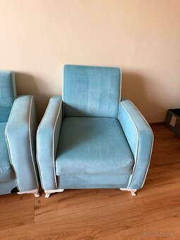 Tyrkysová sedacia súprava 3+2+1 - 4