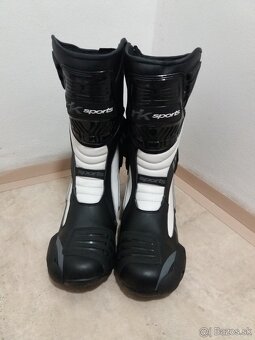 Moto Kožené Čižmy Sports White - 4