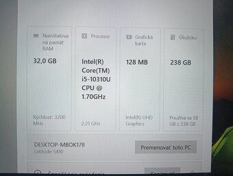 Dell Latitude 5410 , Intel core i5 , 32gb ram , WIN10 , ssd - 4
