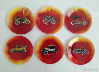 Retro set sklenených mini mocca šálok a podšálok - 4
