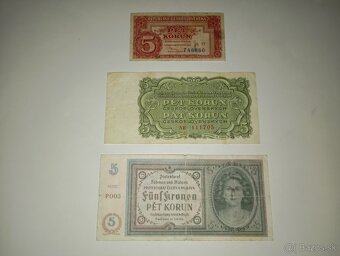 BANKOVKY 5 KČS 1940-1961, 3 RŮZNÉ EMISE - 4