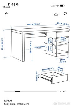 Pracovny stol Ikea Malm - 4
