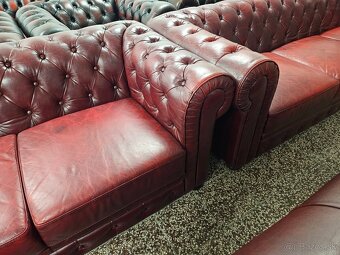 3+2+1,CHESTERFIELD ŠTÝL,KOŽENÁ SEDAČKA - 4