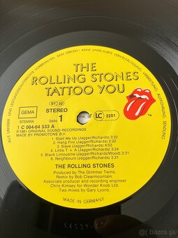 Predám LP ROLLING STONES - TATOO YOU c 1981 - 4