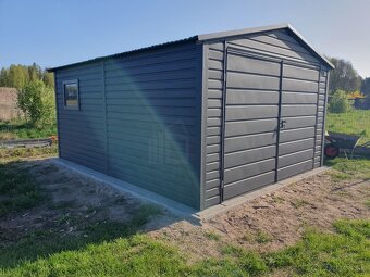 Plechová garáž 4x5 sedlová strecha, farebné prevedenie - 4