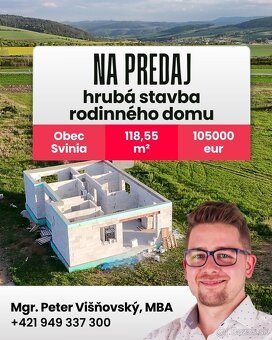 Hrubá stavba rodinného domu v obci Svinia. - 4