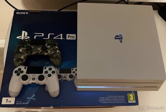 PS 4  PRO 1 TB WHITE - STAV AKO NOVÝ + 2x ovládač - 4