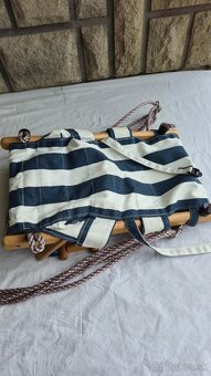 Hojdačka Leq fumiko - detská, tkanina/drevo, modrá - 4