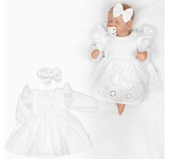 Biele šaty s volánikmi a čelenkou - 4