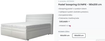 Manželská posteľ 180x200 cm s veľkým úložným priestorom - 4