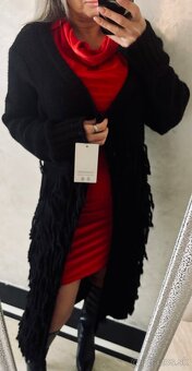Damsky maxi cardigan Frilla black - 4