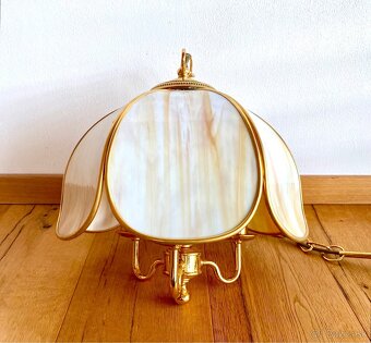 Stará mosazná Tiffany lampa - 4