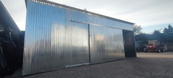 Plechová garáž 8×7 m so spádom dozadu posúvna brána - 4