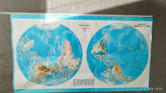 Retro mapa Zemské pologule – zberateľská rarita  Predám veľ - 4