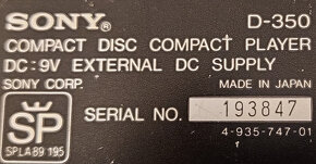 Predám vintage discman Sony D-350 - 4
