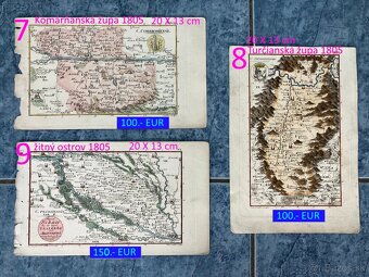 Slovenské župy 200 ročné mapy celá zbierka na predaj - 4