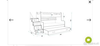 Detská poschodová posteľ s prístelkou - 4
