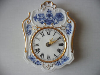Hodiny zlatené porcelánové nástenné - 4