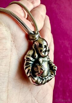 Masívny oceľový 3D Buddha náhrdelník - 4