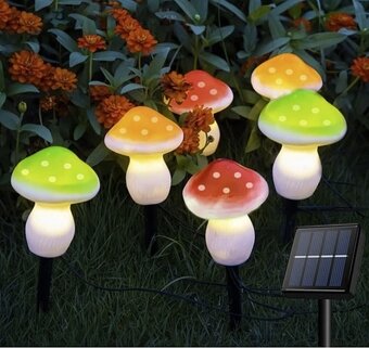 Záhradné dekorácie solárne LED lampy farebné huby - 4