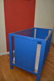 IKEA Gulliver modrá + matrac - 4
