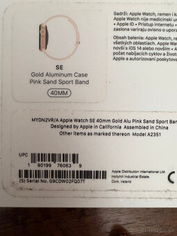 Predám Apple Watch SE 40mm Gold - 4