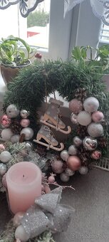 Adventný veniec vianocne ozdoby na stromcekveniec na dvere, - 4