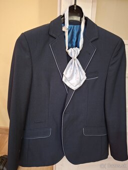Tmavomodrý oblek 158 - 4