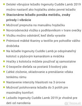 Detské vibrujúce ležadlo - 4