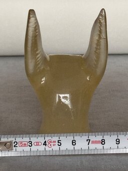 Skl. soška hlavy psa Anubis, světélkující zeleně - 4