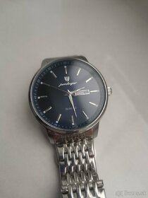 Strieborno - modré pánske hodinky - 4