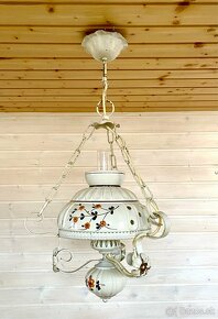 Stará krásná porcelánová lampa ve stylu petrolejky - 4
