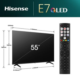 55" (139 cm) QLED 4K SMART TV Hisense 55E7NQ Pro v záruke. - 4