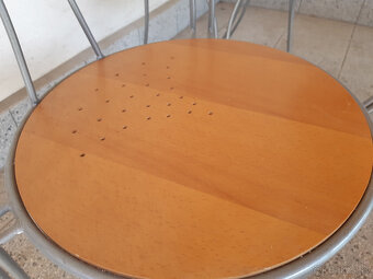 IKEA okrúhly skladací stôl a 4 stoličky kov a drevo - 4