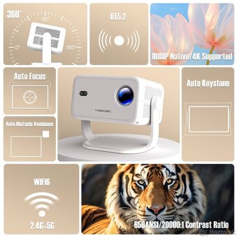 Nový projektor Magcubic – Full HD 1080P, 650 ANSI, WiFi6, BT - 4