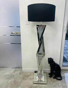 Zrkadlová stojanová lampa s krištáľmi glamour PREMIUM - 4