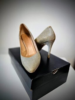 Spoločenské lodičky strieborno-zlaté - 4