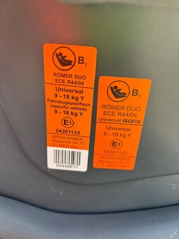 Autosedačka - Britax RÖMER DUO - ISOFIX, 9 - 18 kg - 4