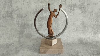 Stará sportovní tenisová cena z roku 1942. Art deco. - 4