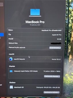 Predam Apple MacBook Pro 14" 2021 sk, m1, 16/500gb - 4