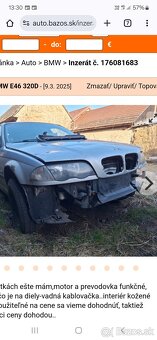 Bmw e46 320d, predam mechanizmus stieračov+motorček - 4