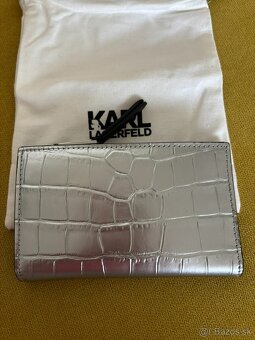 Kožená peňaženka Karl Lagerfeld K/SIGNATURE CROC FOLDED - 4