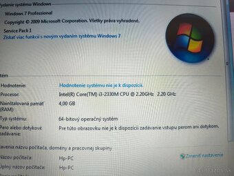 predám Hp probook 4330s , Intel core i3 , 4gb ram , Win 7 - 4