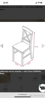 Jedálenský stôl + 4 stoličky - 4