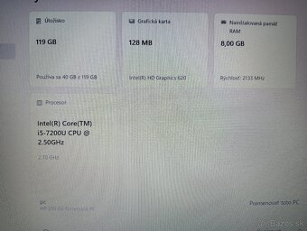 predám notebook Hp 250 g6 - Intel core i5 - 8gb ram - ssd - 4