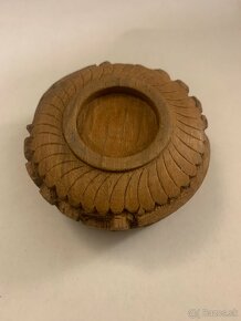 Vintage drevený popolník so skrytou priehradkou - 4