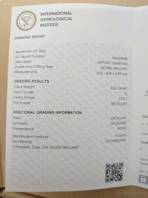 --- PREDANÉ --- Diamant 0,25ct 3x"EX" - 4