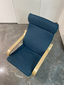 Relaxačné drevené kreslo tyrkysové - 4