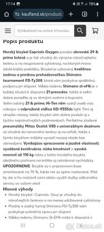 MTB horský bicykel 29" xl 21. Capriolo oxygen - 4