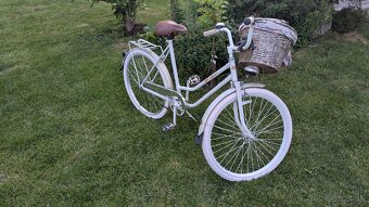 Retro bicykel 26" biela metaliza - 4